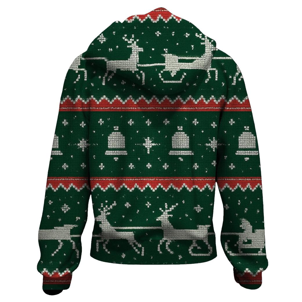 Reindeer Sleigh Pixel Raceway Design printed hoodies