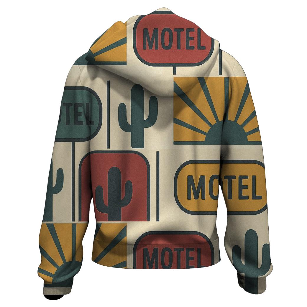 Desert Motel Sunburst Grid lightweight hoodies