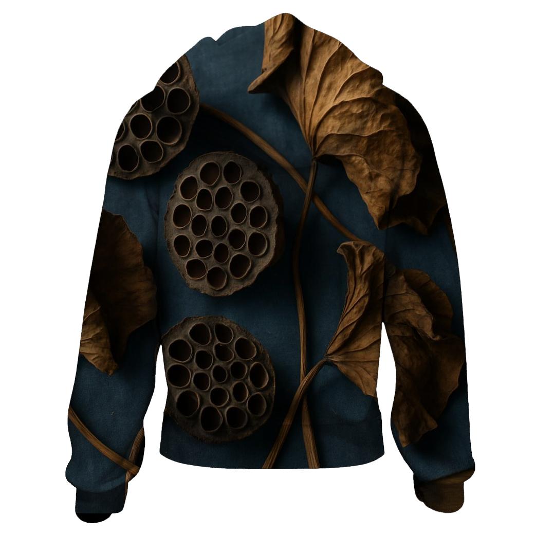 Lotus Seed Pod Study On Museum Textile printed hoodies