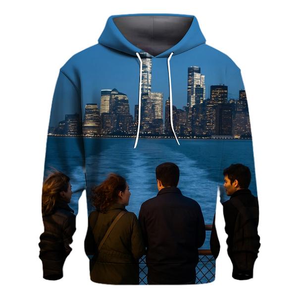 Ferry Wake At Blue Hour Below The Lower Manhattan Skyline custom hoodies