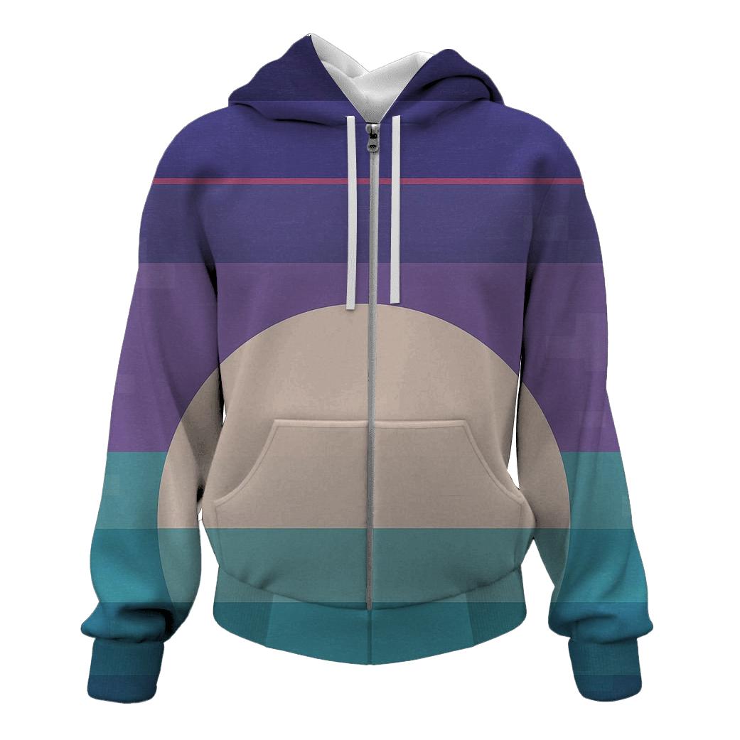 VHS Moonrise Gradient Stripes zip-up hoodies