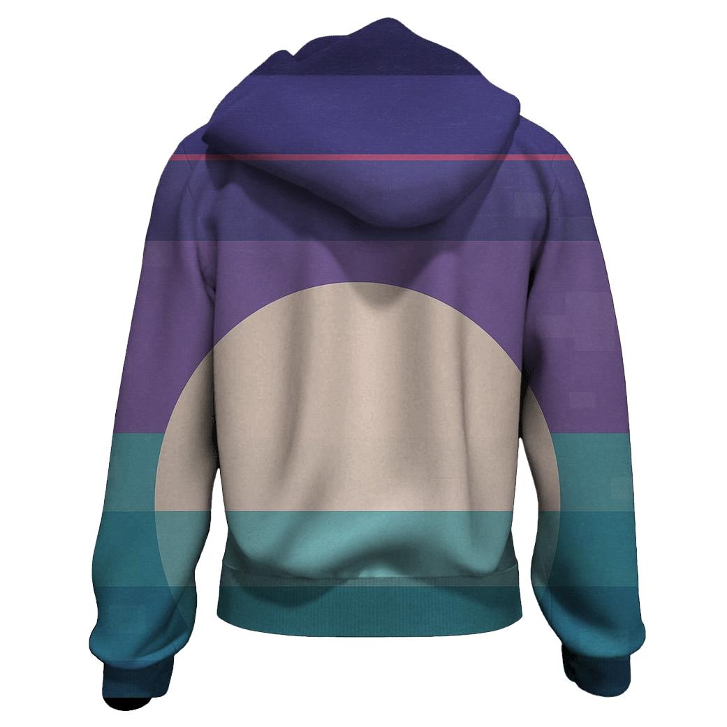 VHS Moonrise Gradient Stripes zip-up hoodies