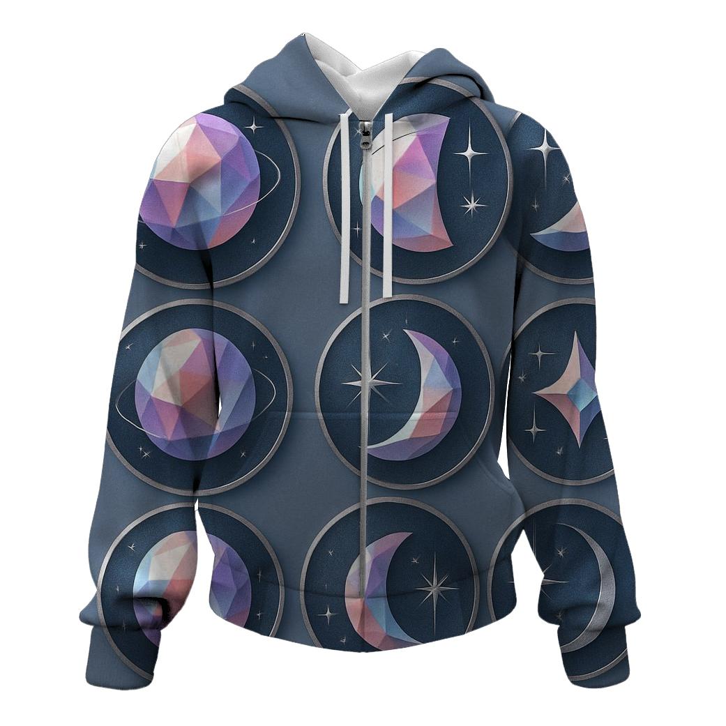 Prismatic Lunar Phase Badge Set hoodies fashion