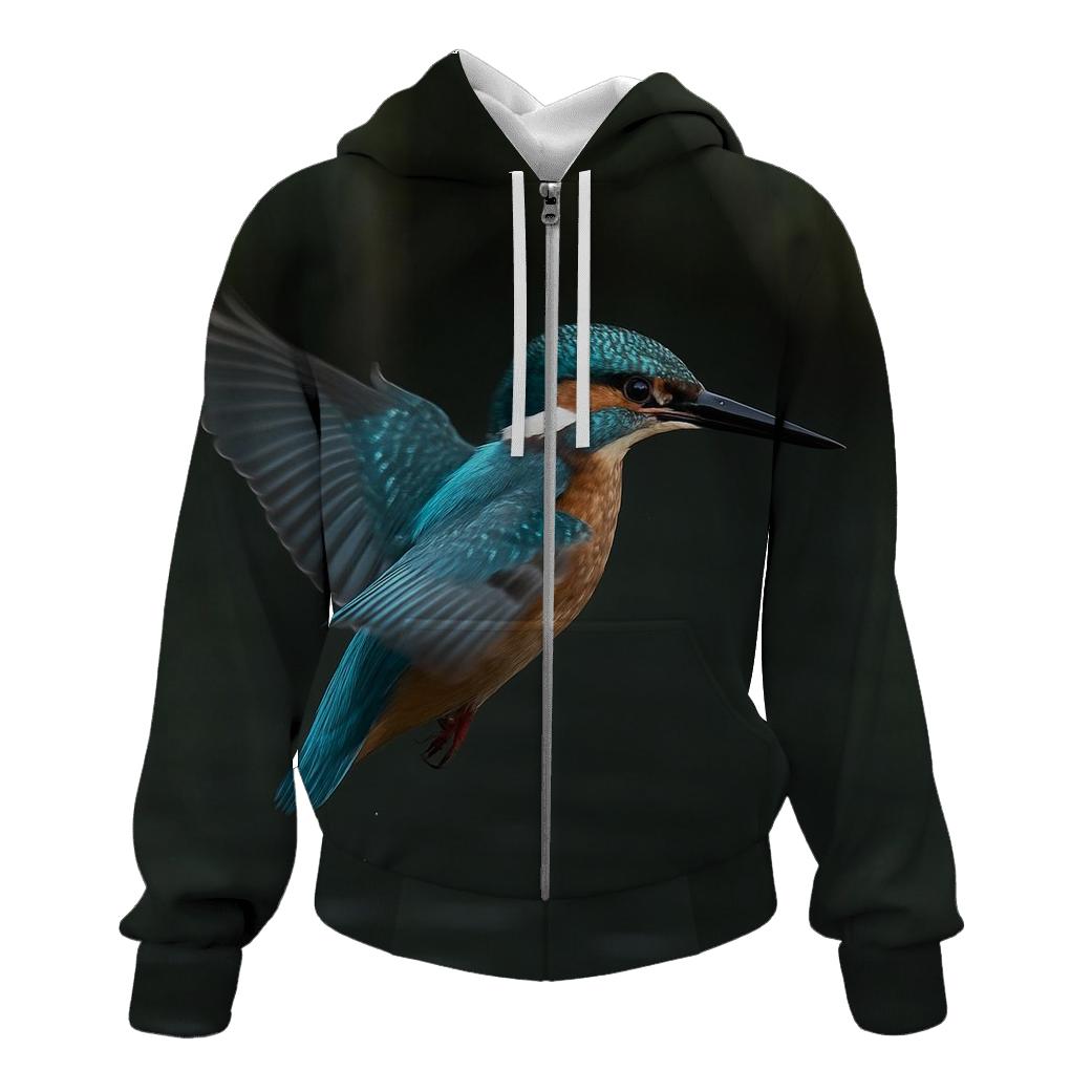Cobalt Wingbeat — Common Kingfisher hoodie styles