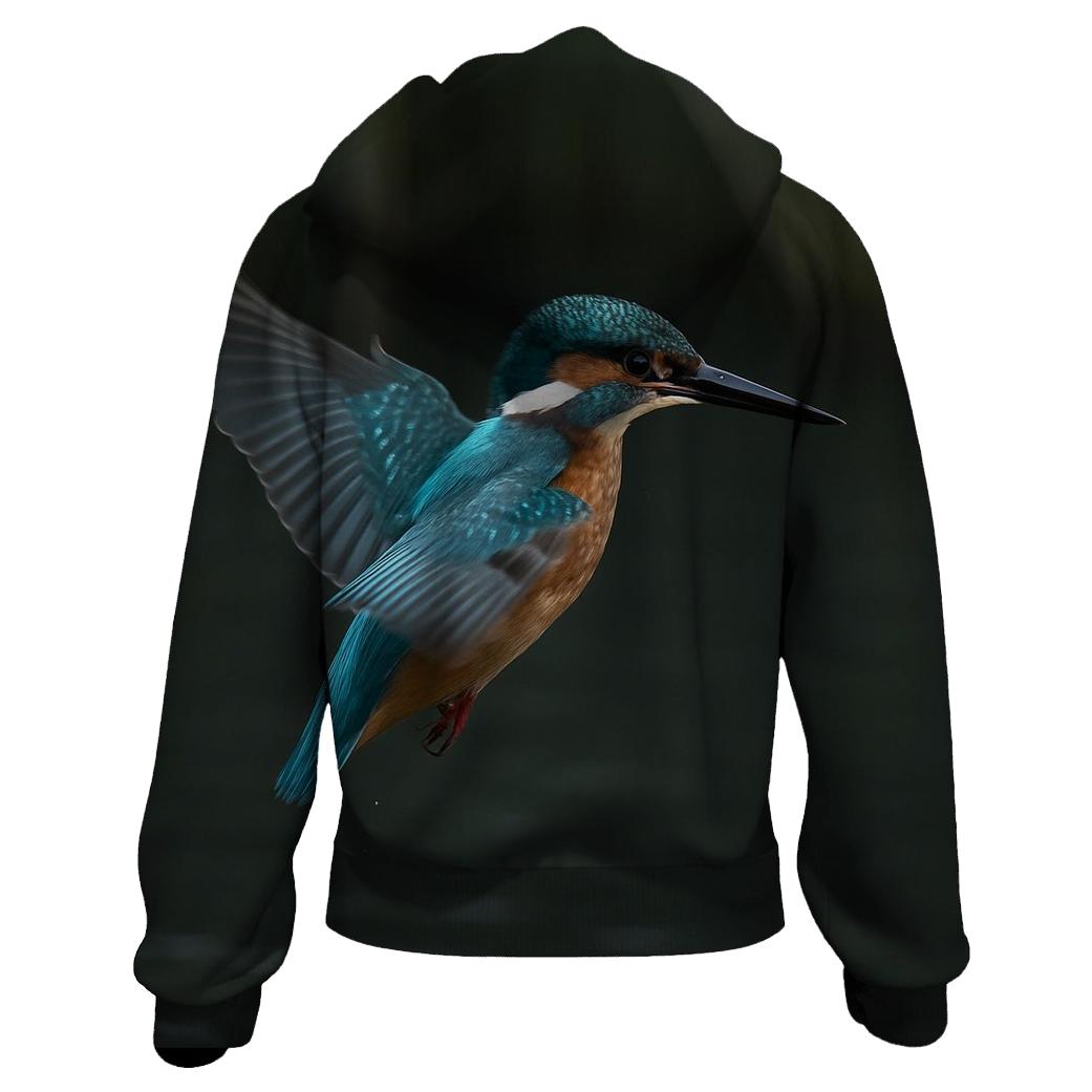Cobalt Wingbeat — Common Kingfisher hoodie styles