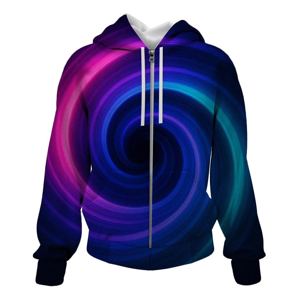 Neon Gravity Well Spiral lightweight hoodies