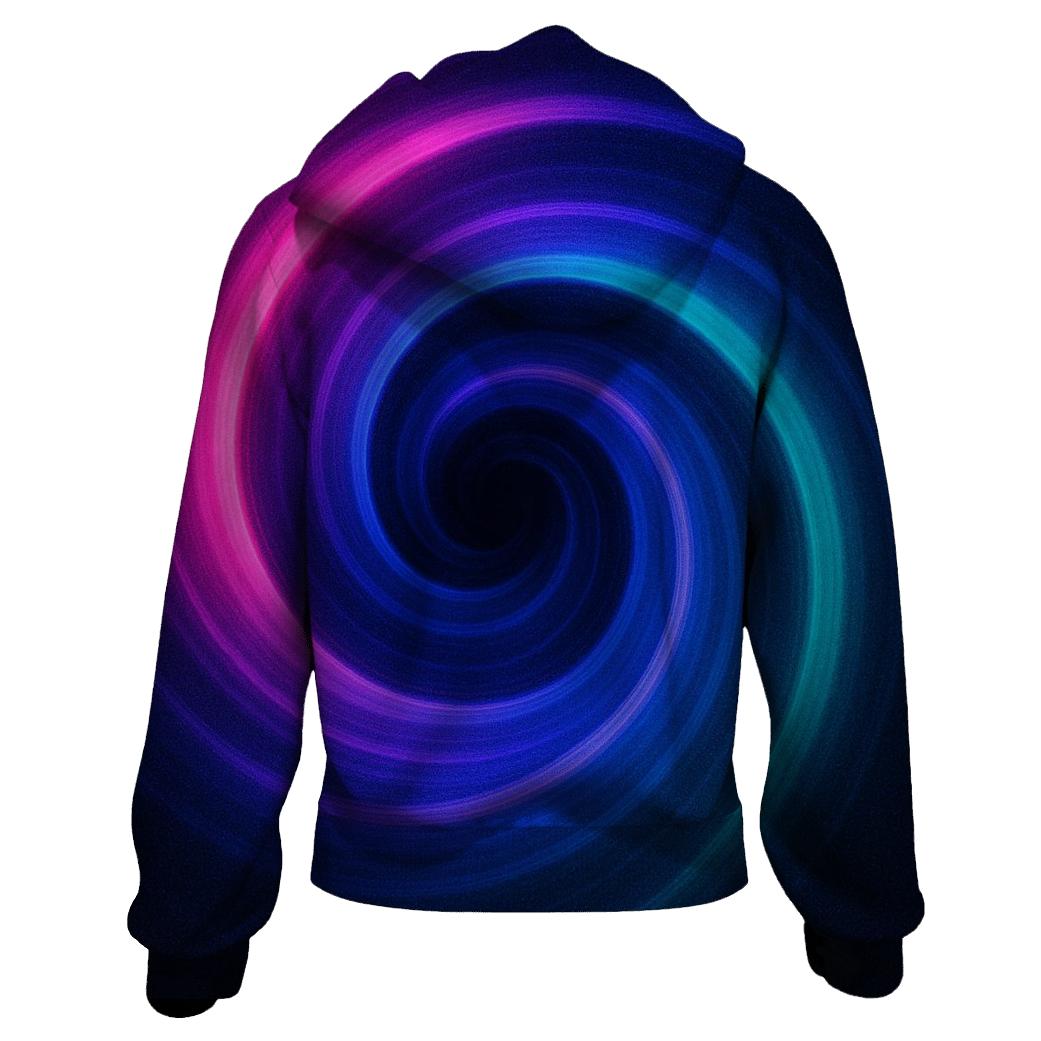 Neon Gravity Well Spiral lightweight hoodies