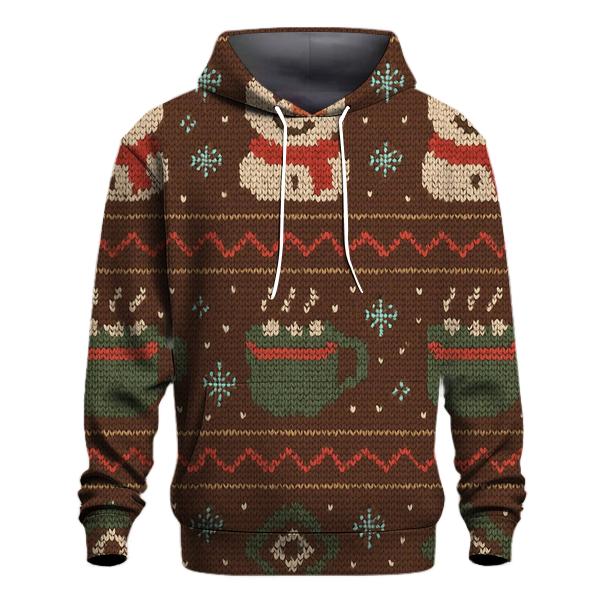 Snowman Cocoa Mug Bandwork Design zip-up hoodies