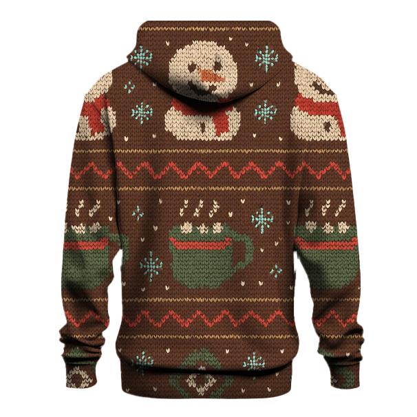 Snowman Cocoa Mug Bandwork Design zip-up hoodies