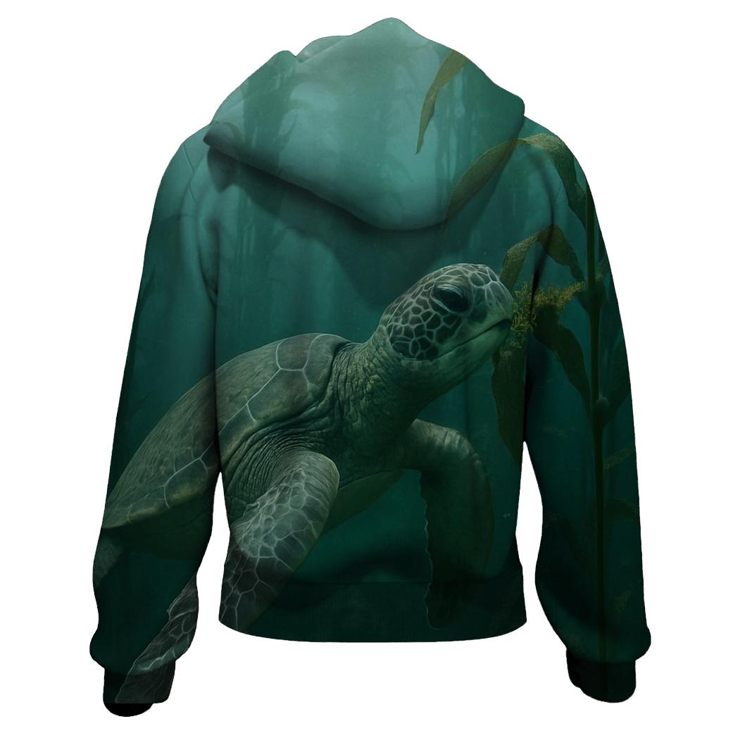 Kelp Forest Glide — Green Sea Turtle premium hoodies