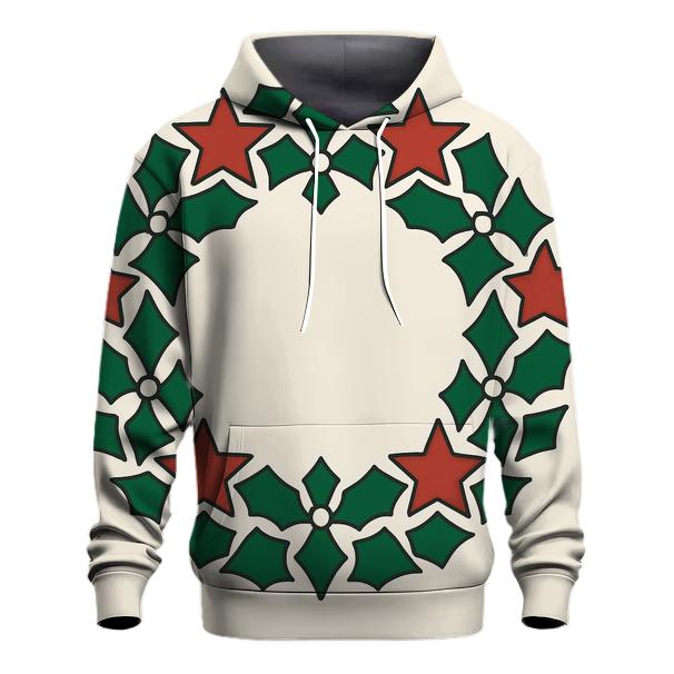 Holly Star Lattice Wreath zip-up hoodies