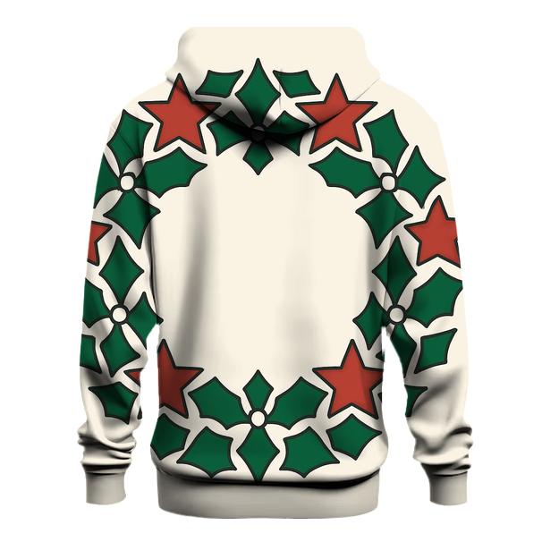Holly Star Lattice Wreath zip-up hoodies
