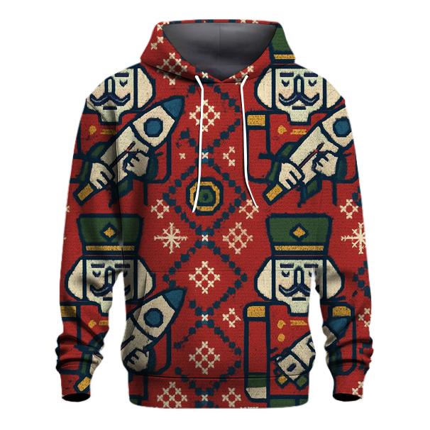 Nutcracker Rocket Parade Grid Design premium hoodies