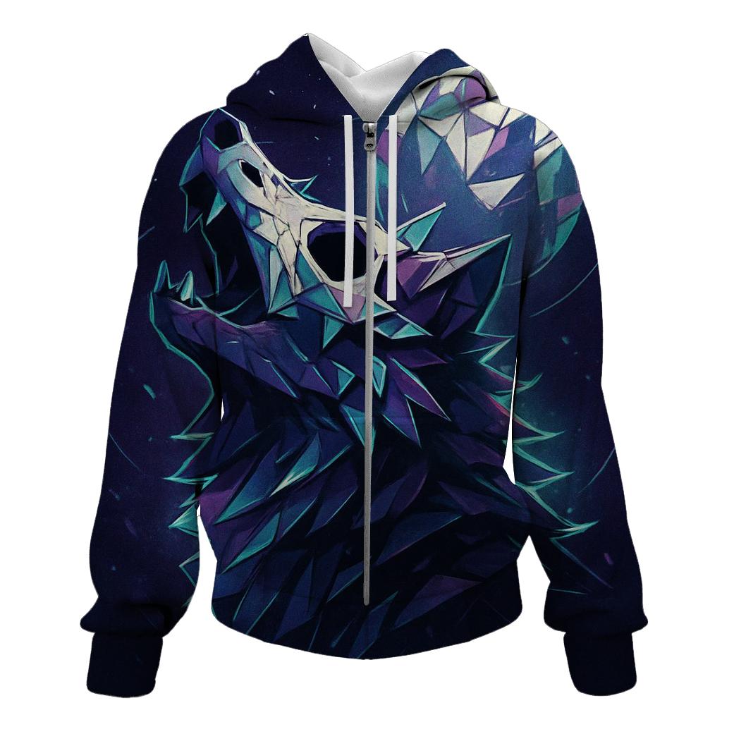 Prismatic Bone Mask Howler embroidered hoodies