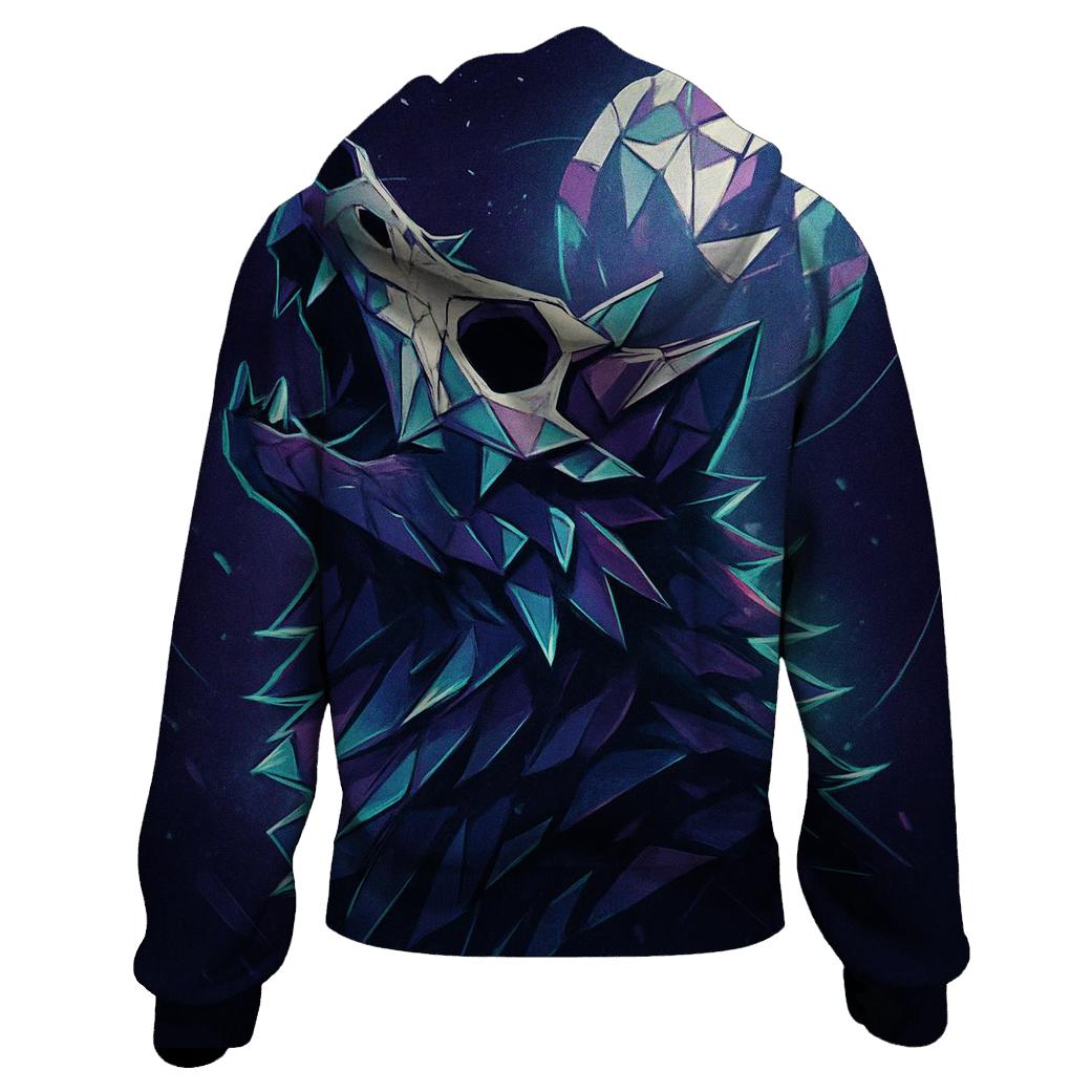 Prismatic Bone Mask Howler embroidered hoodies