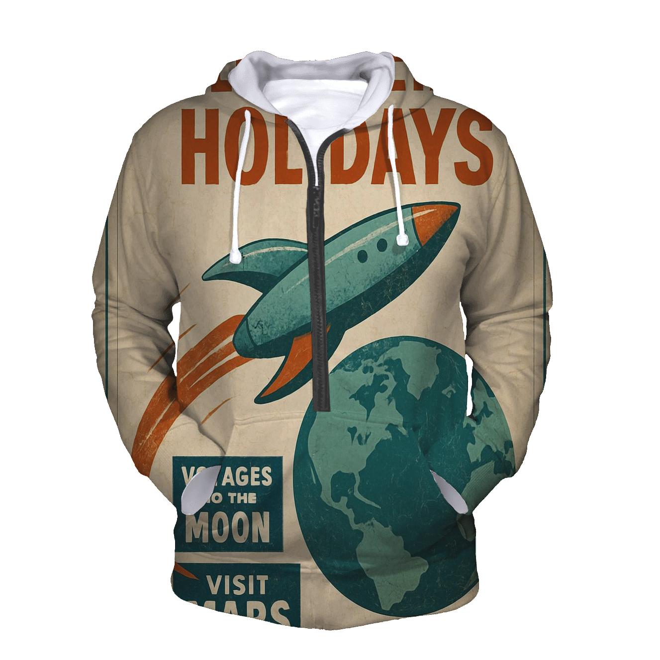 Vintage Space Age Travel Agency Poster hoodie trends