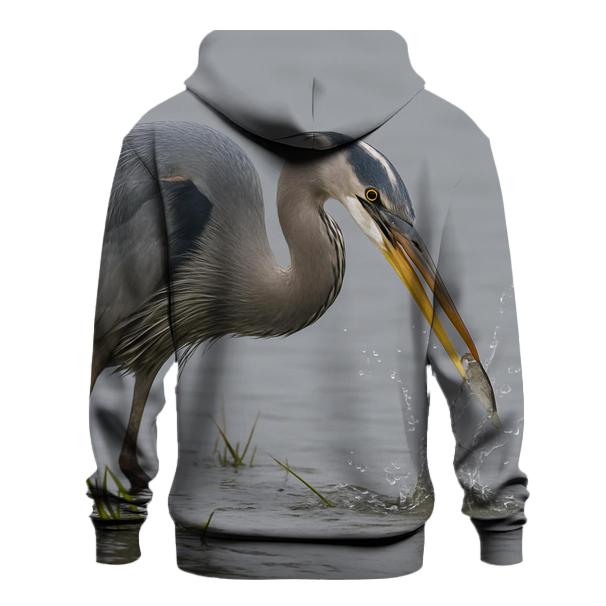 Mudflat Sentinel — Great Blue Heron pullover hoodies