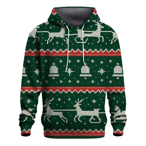 Reindeer Sleigh Pixel Raceway Design hoodie styles