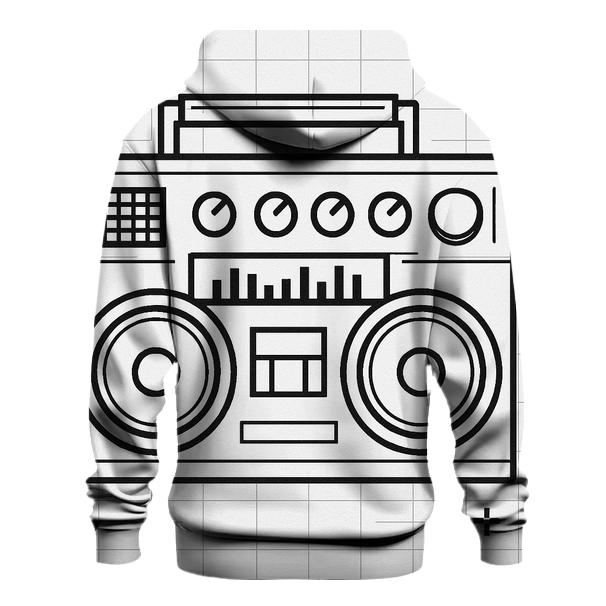 Monochrome Boombox Blueprint pullover hoodies