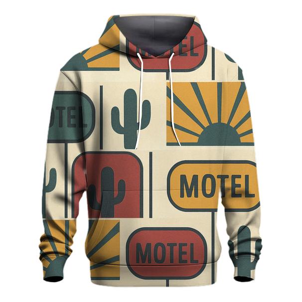 Desert Motel Sunburst Grid printed hoodies