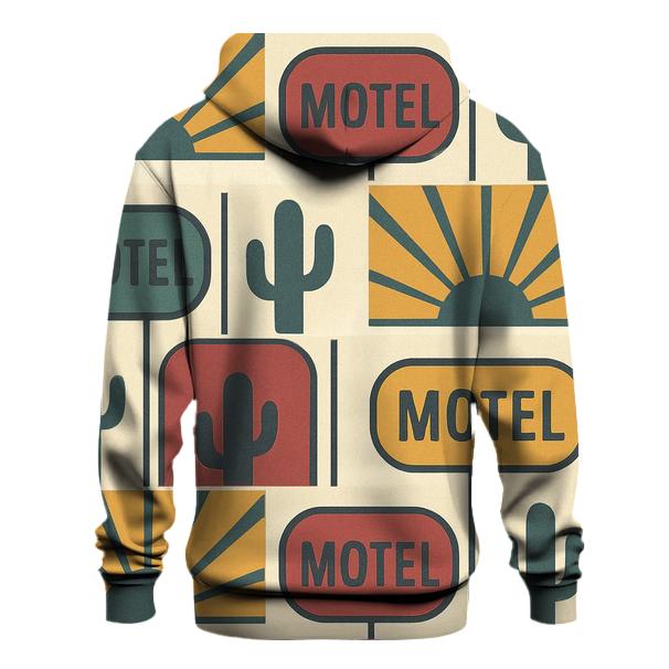 Desert Motel Sunburst Grid printed hoodies