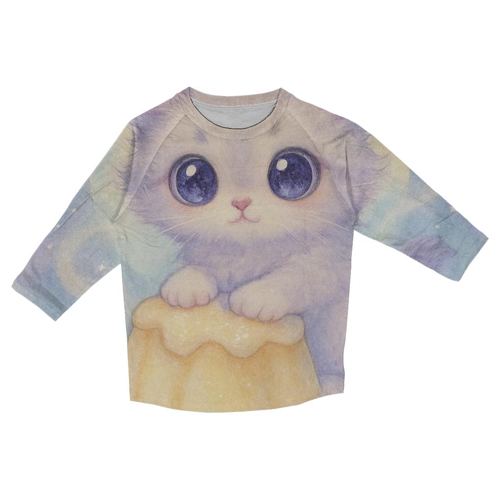 Moonlit Pudding Cloud Kitten cotton quarter sleeve shirts