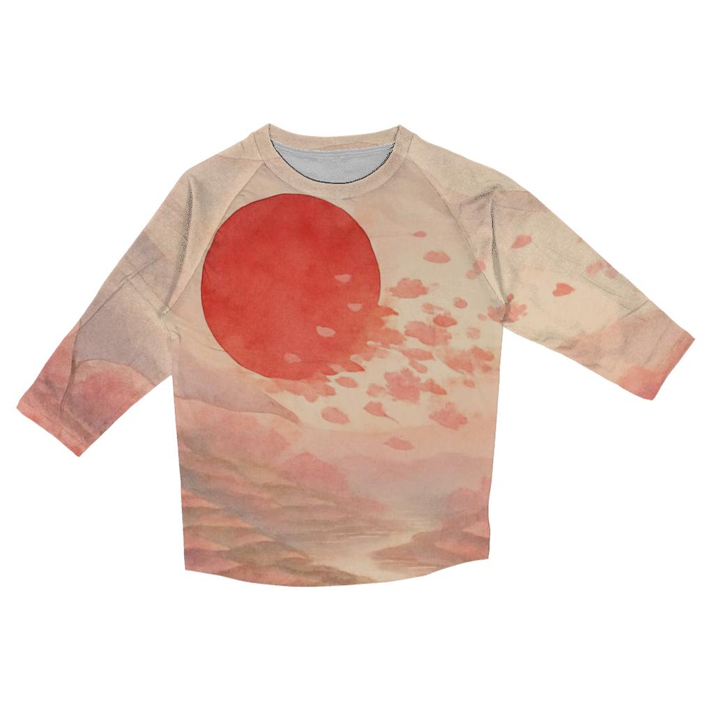 Sakura Wind Flagscape Japan custom 3/4 sleeve shirts