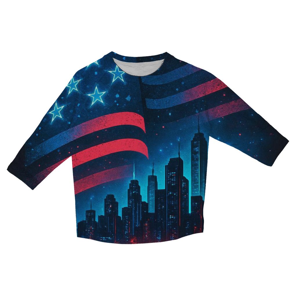 Neon Skyline Flagwave casual three quarter sleeve shirts