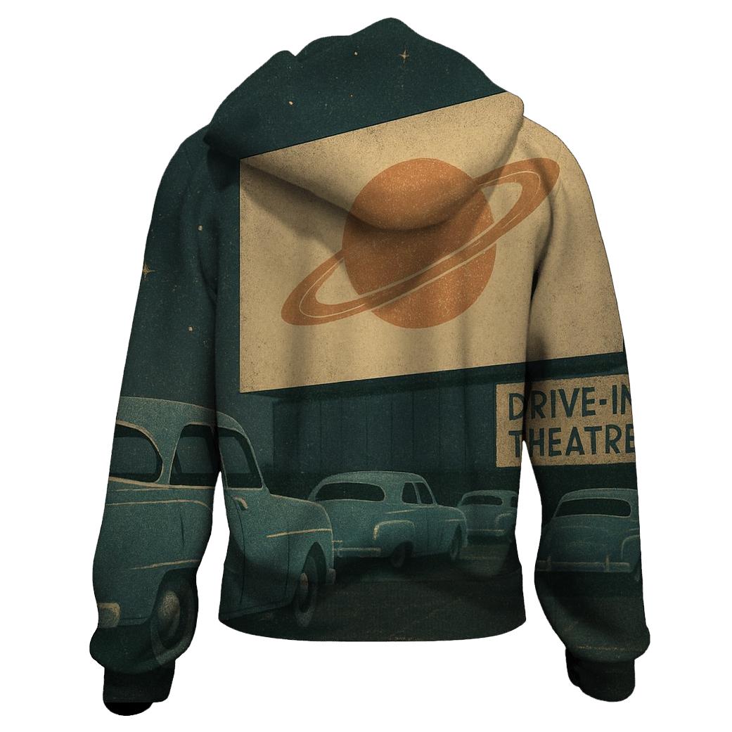 Retro Cosmic DriveIn Theater custom hoodies