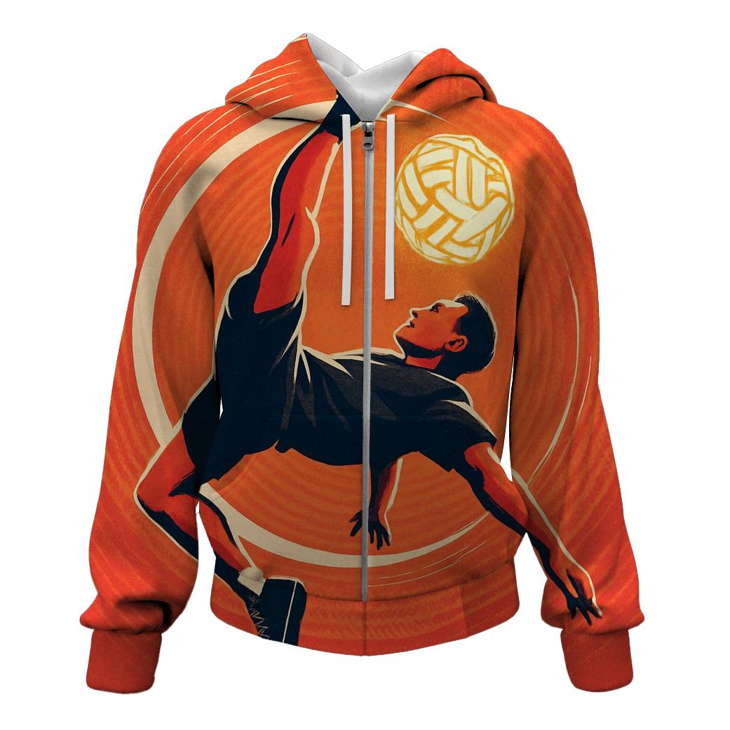Sepak Takraw Orbital Bicycle Kick printed hoodies