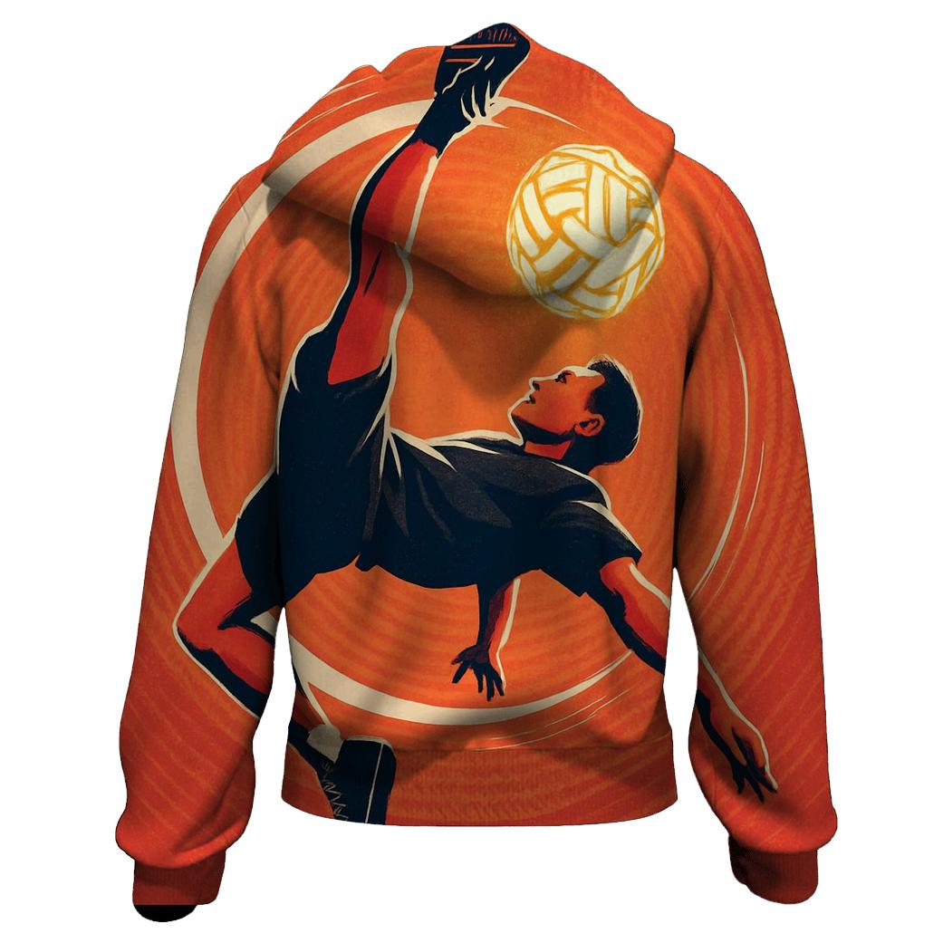 Sepak Takraw Orbital Bicycle Kick printed hoodies