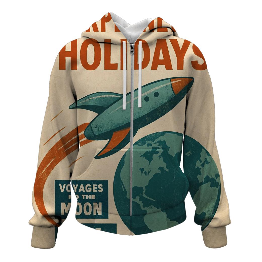 Vintage Space Age Travel Agency Poster pullover hoodies
