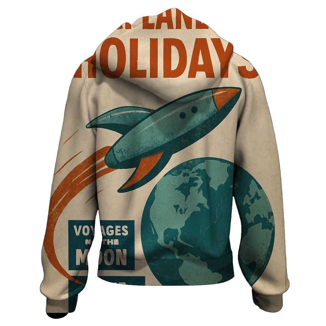 Vintage Space Age Travel Agency Poster pullover hoodies