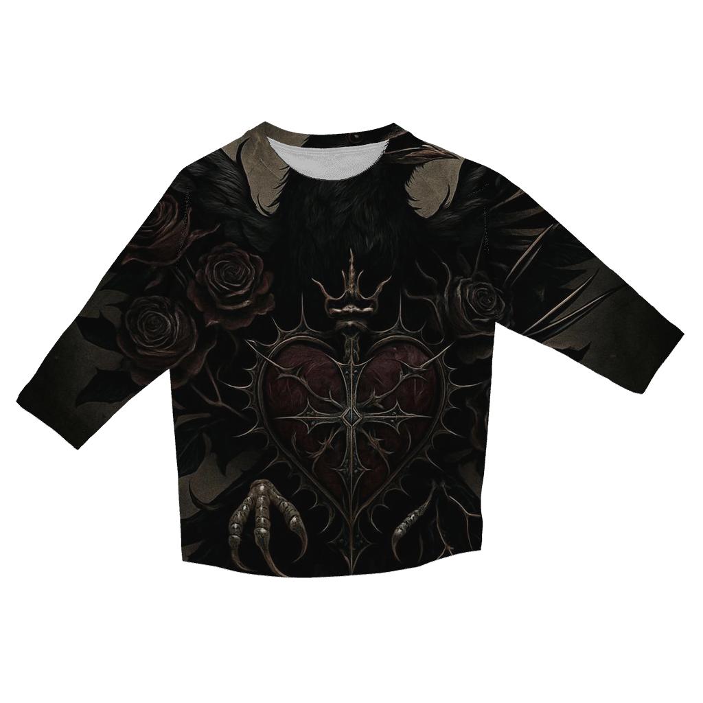 Raven Of The Iron Thorn Reliquary printed three quarter sleeve shirts