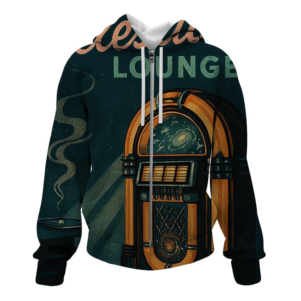 Celestial Jukebox Lounge Poster printed hoodies