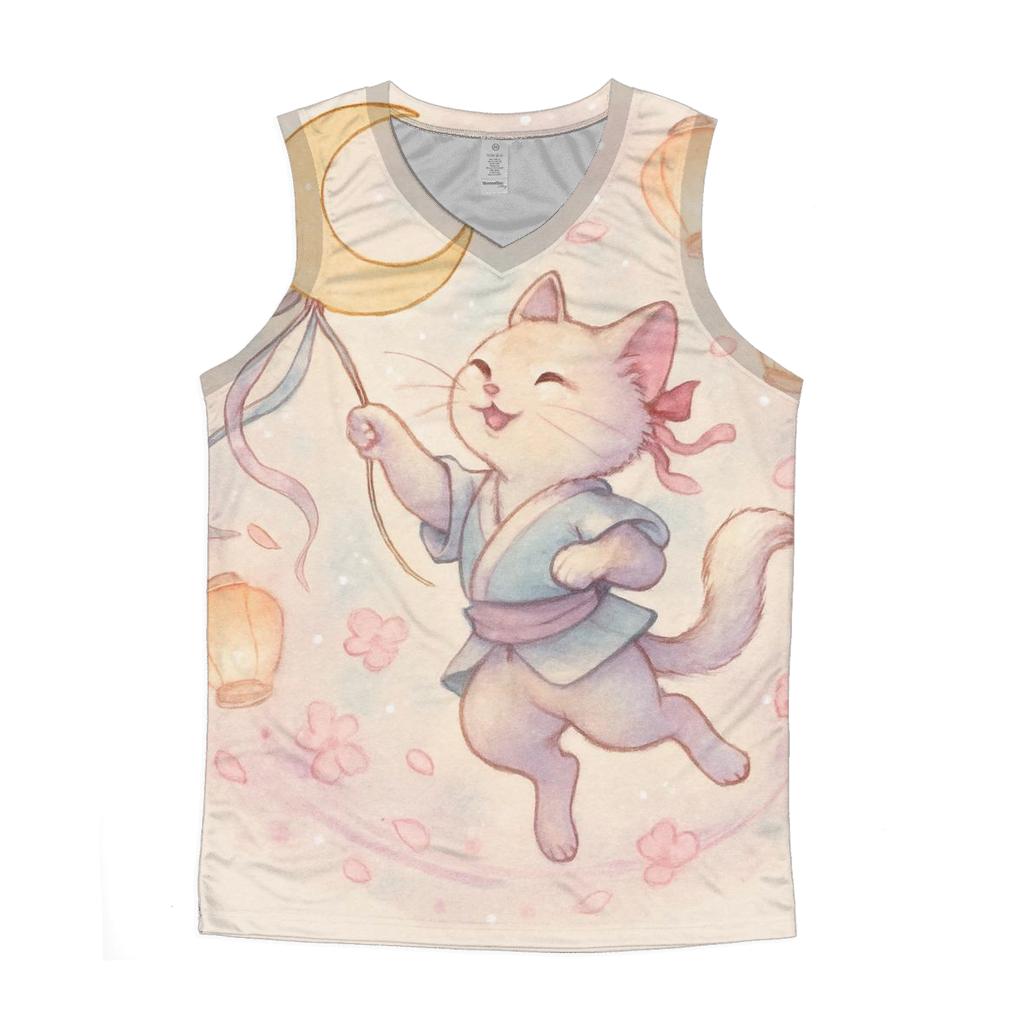 Lunar Kite Festival Cat trendy fitted tank tops