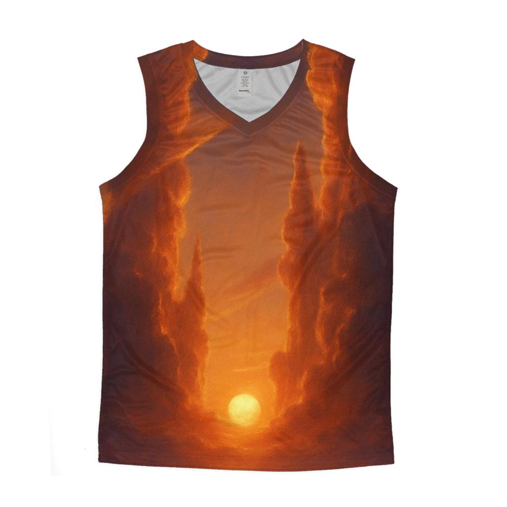 Cathedral Clouds At Emberfall cotton sleeveless tops