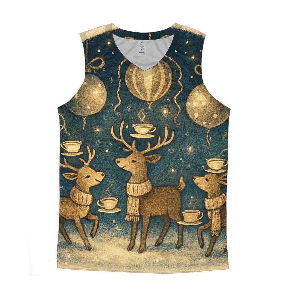 Reindeer Tea Party Under Floating Ornaments personalized athletic tanks