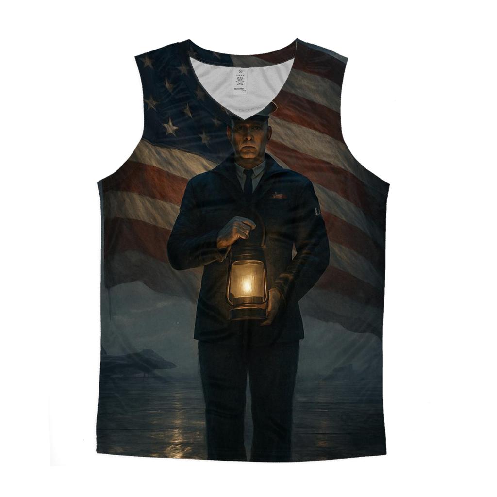 Liberty Lantern Over The Silent Deck personalized athletic tanks