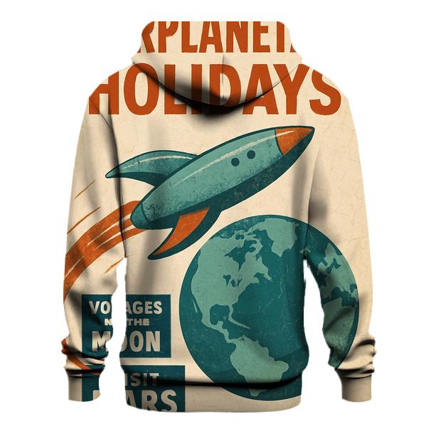 Vintage Space Age Travel Agency Poster heavyweight hoodies