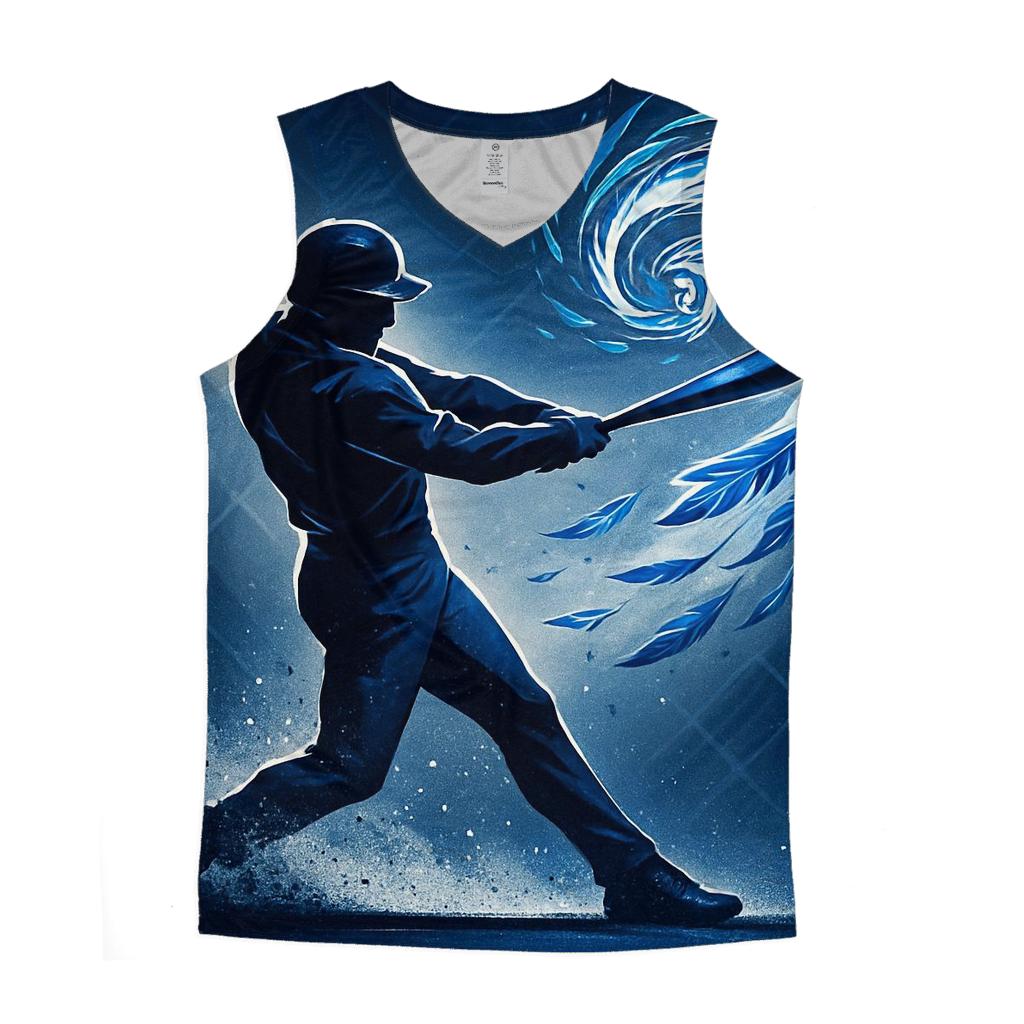Bat Swing With Blue Jays Feather Vortex custom tank tops