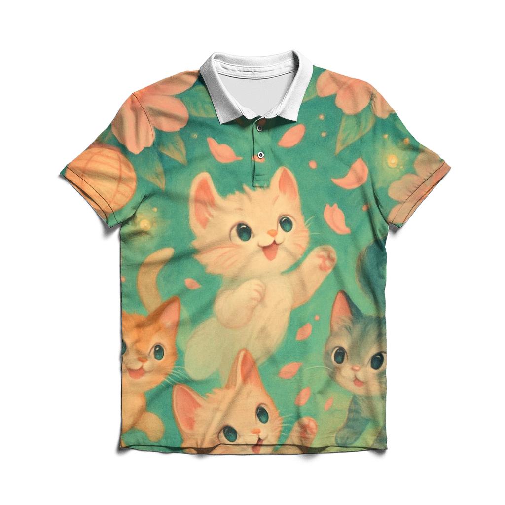 Lantern Garden Kittens In Bloom Mist personalized polo shirts