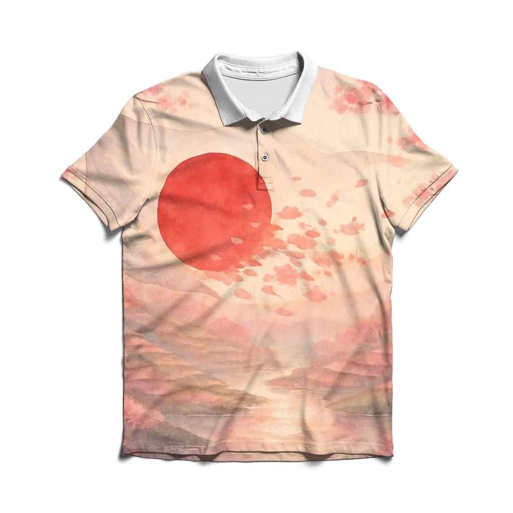 Sakura Wind Flagscape Japan personalized polo shirts
