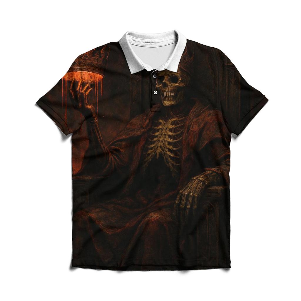 Crown Of The Drowned Inferno King premium cotton polo shirts
