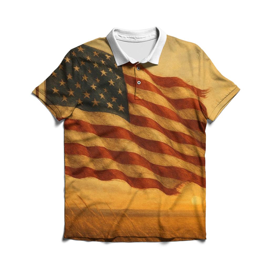 Prairie Wind Heritage Banner premium cotton polo shirts