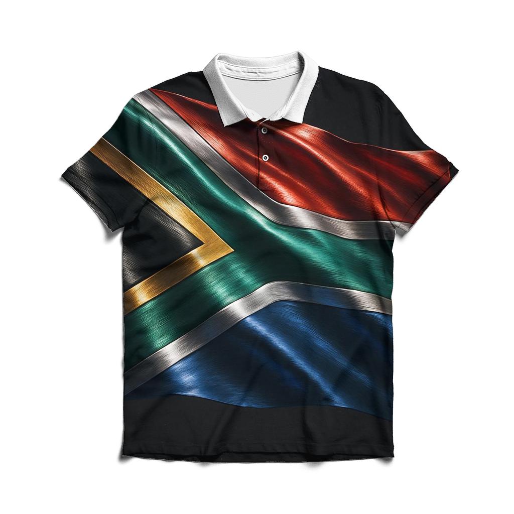 South Africa Metallic Crest Wave custom polo shirts