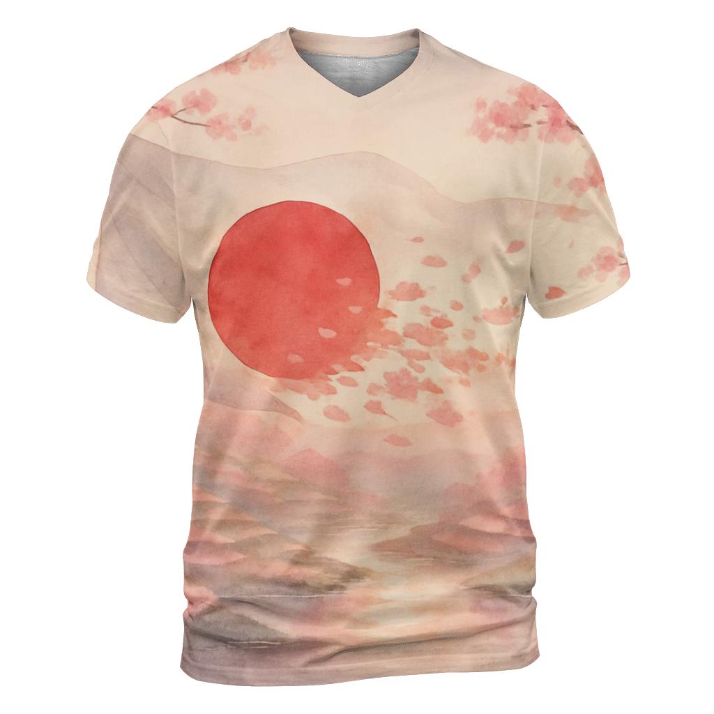 Sakura Wind Flagscape Japan unique graphic print tees