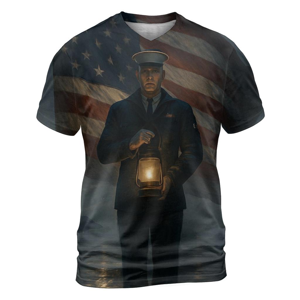 Liberty Lantern Over The Silent Deck statement graphic shirts