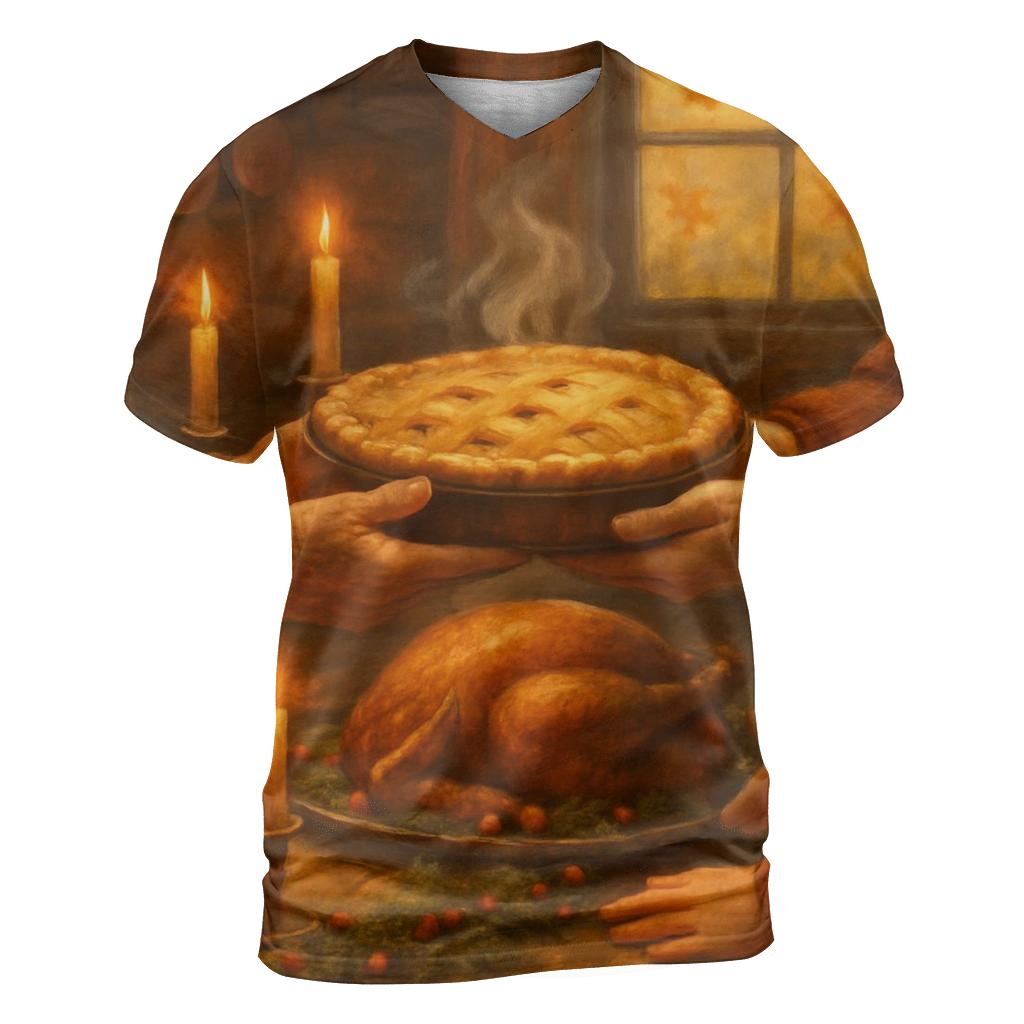 Candlelit Gratitude Cabin Feast custom all-over print shirts