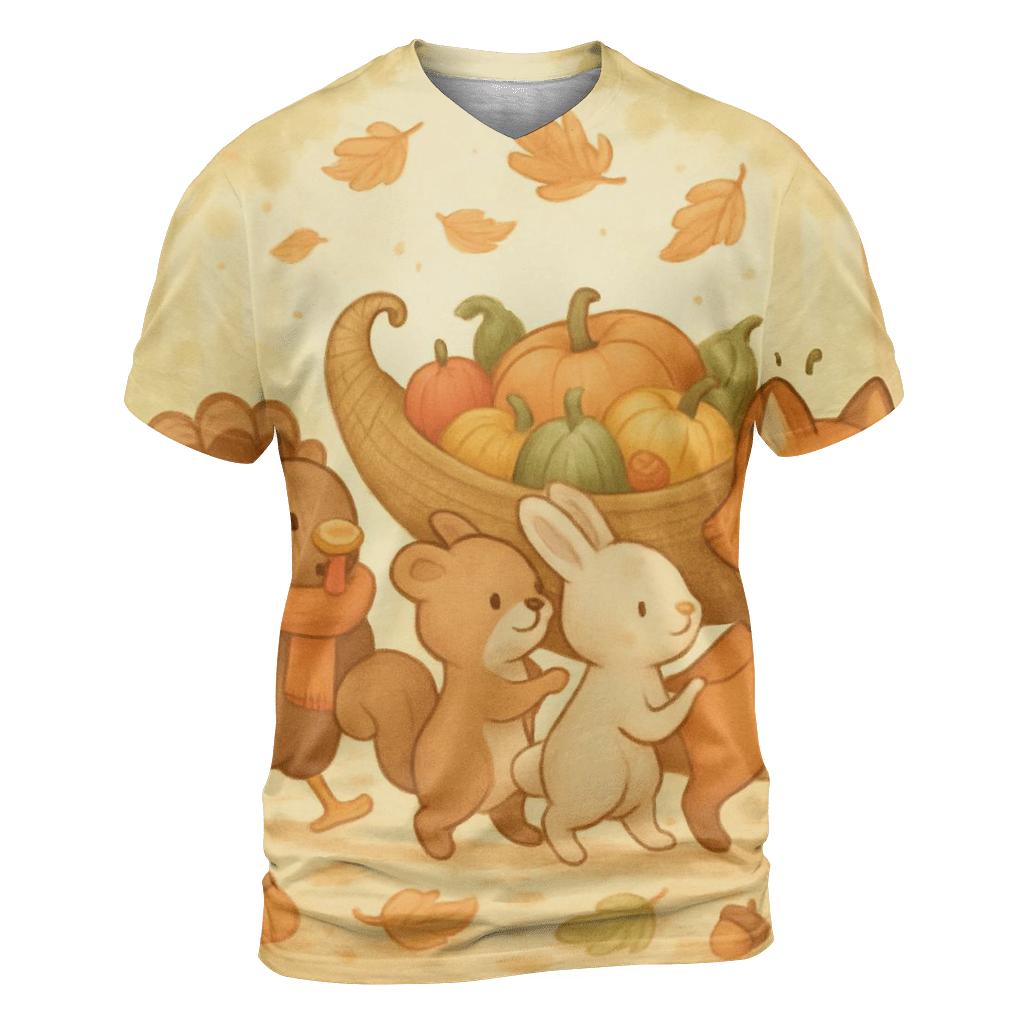 Woodland Friends Harvest Parade custom all-over print shirts